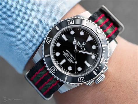 rolex submariner 11040m 2 line nato band|Rolex Submariner 21mm strap.